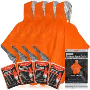 Rettungsdecke azengear notfall survival poncho 4 stueck