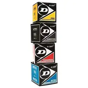 Squashbaelle dunlop sports mixpackung 4 stueck blau gelb rot