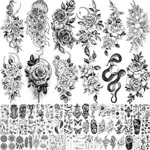 Temporaere tattoos bilizar 64 blatt langlebige blumen frauen 1