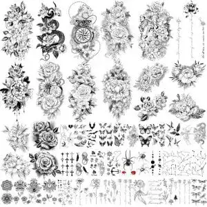 Temporaere tattoos yazhiji 49 blatt grosse blumen sammlung 1