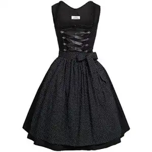 Dirndl damen almsach best price midi dirndl amelie in schwarz
