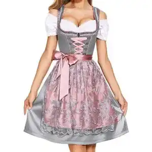 Dirndl damen amzhoter midi trachtenkleid trachtenmode