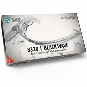 Einmalhandschuhe schwarz nitras 8320 black wave unsterile