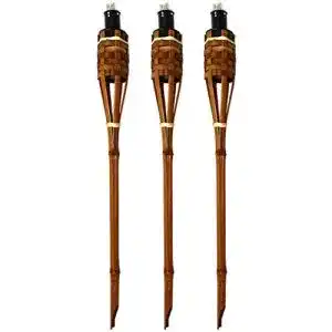Gartenfackel moritz 3 stueck bambusfackeln fackel deluxe 90 cm