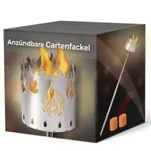 Gartenfackel novaliv fuer draussen motiv feuer 2x brennelemente