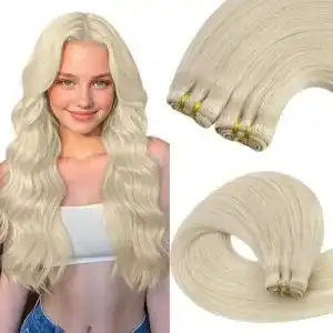 Haartressen youngsee haarverlaengerung echthaar platinblond