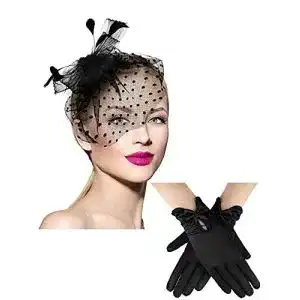 Hut damen geyoga 50er jahre fascinator hut spitzen handschuh