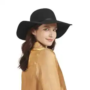 Hut damen zylioo grosser filz bowler schlapp fedora hut