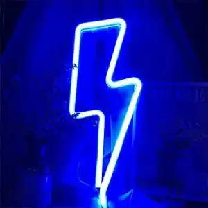 Neon schild enuoli blue lightning neon lightning bolt