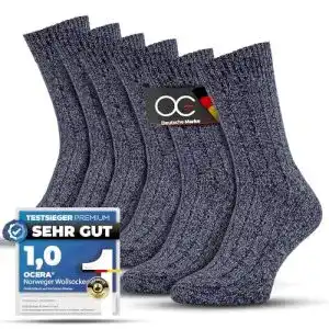 Norweger socken ocera 6 paar flexible norweger wollsocken