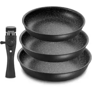 Pfanne mit abnehmbarem griff fadware pfannenset induktion
