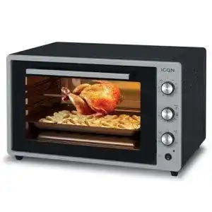 Pizzaofen icqn minibackofen 60 liter xxl mit umluft drehspiess