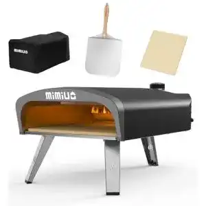 Pizzaofen mimiuo gas mit pizzastein und pizzaschaufel mobil