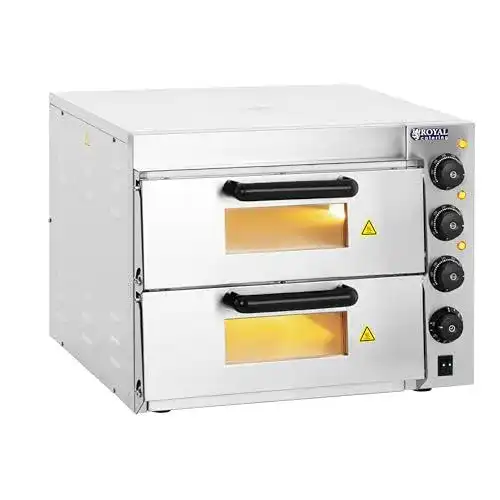 Pizzaofen Royal Catering RCPO-3000-2PS-1 elektrisch mit zwei Kammern
