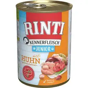 Rinti hundefutter rinti kennerfleisch junior huhn 12 x 400 g