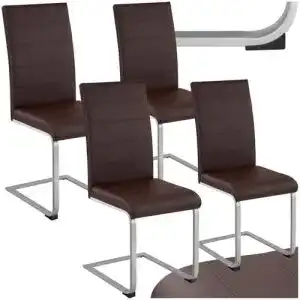Schwingstuhl tectake 4er set esszimmerstuehle freischwinger