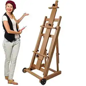 Staffelei artina profi studio atelier buche fuer 2 leinwaende