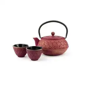 Teeservice bredemeijer rot asiatisch gusseisern teekannen set