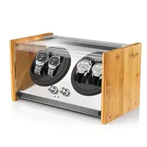 Uhrenbeweger watch winder smith aus bambusholz und metall 1