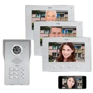 Video tuersprechanlage 3 familienhaus elro dv477ip3 wifi ip