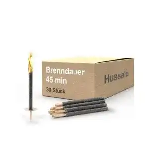 Wachsfackel hussala diamond 30 stueck 45 min mit holzstab