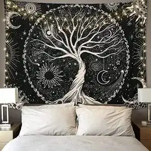 Wandteppich betylifoy baum des lebens tapisserie mond u sonne