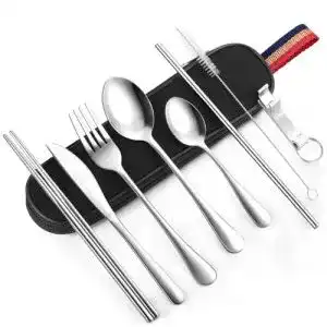 Camping besteck set outxe 9 piece camping cutlery set