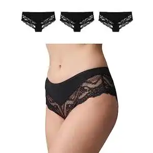 Damen unterhosen snocks 3er pack hipster lace baumwolle