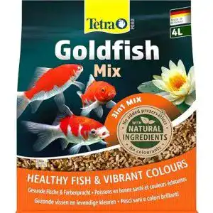 Fischfutter tetra pond goldfish 3in1 mix mischung aus flocken