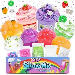 Fluffy slime eutionho schleim set fuer kinder 8 pack