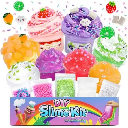 Fluffy Slime Eutionho Schleim Set für Kinder, 8er Pack