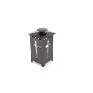 Grablaterne novaliv 25 cm hoch schwarz kreuzdekor
