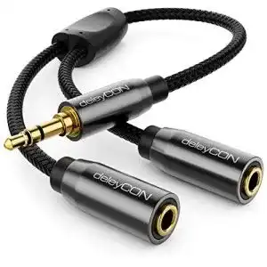 Kopfhoerer splitter deleycon 020m audio klinken y splitter kabel