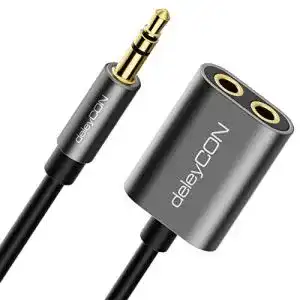 Kopfhoerer splitter deleycon 1x 35mm klinke splitter audio