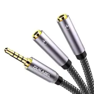Kopfhoerer splitter dukabel headset splitter 30cm nylon 35mm