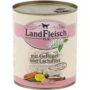 Landfleisch hundefutter landfleisch pur gefluegel lachsfilet