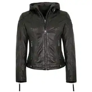 Lederjacke damen gipsy lederjacke kapuze lammnappa schwarz
