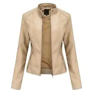 Lederjacke damen yynuda kurz jacke uebergangsjacke kunstleder