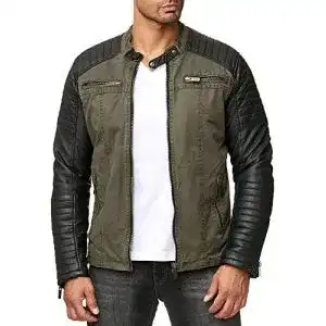 Lederjacke herren redbridge red bridge jacke biker kunstleder