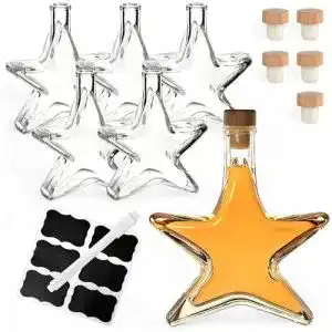 Likoerflaschen gouveo 6er set glasflasche 200 ml stern