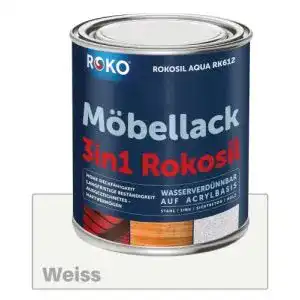Moebellack roko 07 kg seidenmatt weiss umweltfreundlich 3in1