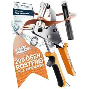 Oesenzange craftus profi set mit 200 rostfreien oesen o 10mm
