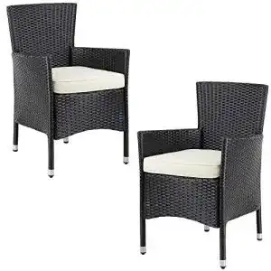 Stapelstuehle garten casaria gartenstuehle 2er set polyrattan
