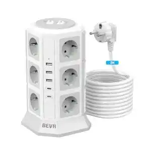 Steckdosenturm beva 12 fach mehrfachsteckdose 2500w 10a