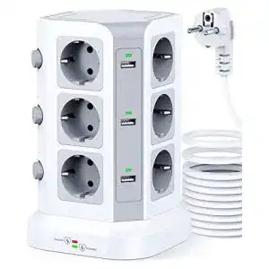 Steckdosenturm koosla 5m kable 12 fach