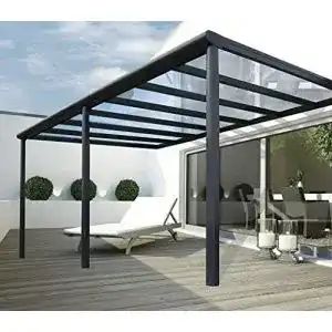 Terrassenueberdachung polycarbonat arilco vitro 5x35m anthrazit