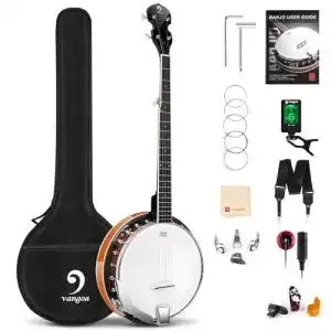 Banjo vangoa 5 saiten remo kopf geschlossen solid back
