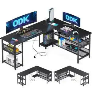 Eckschreibtisch odk gaming tisch 168x120cm reversibel gaming