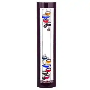 Galileo thermometer rocking gifts glas und holzrohr 44 cm
