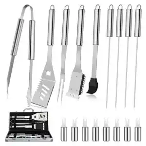 Grillkoffer dragon riot grillbesteck set aus edelstahl 18 stueck